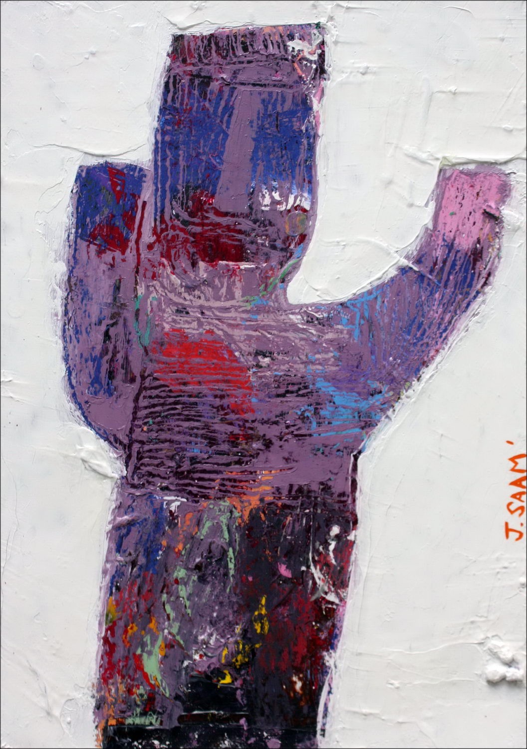 Jérôme SAAM - Oorspronkelijke tekening in acryl op papier "Le supporter" Circa 2014