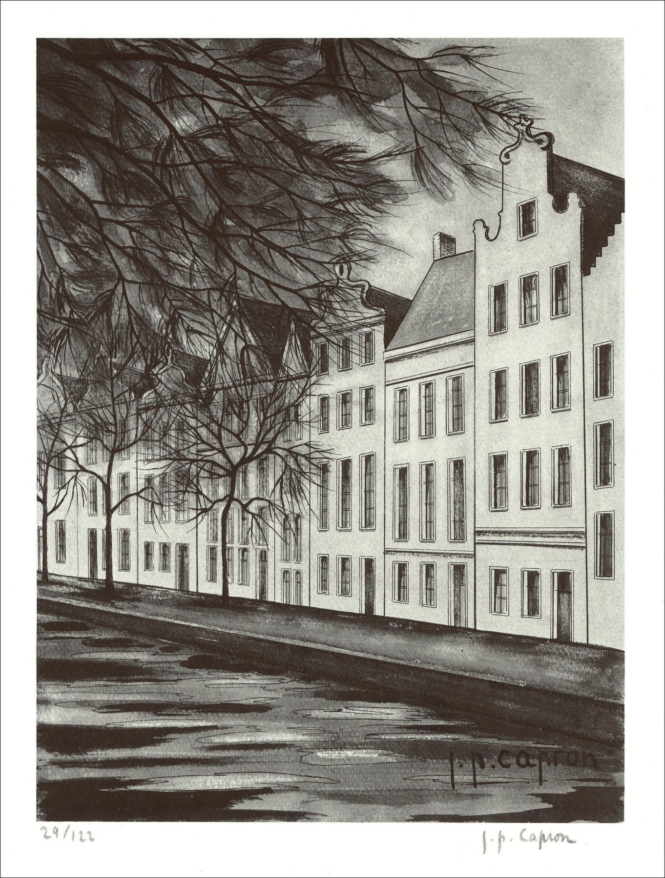 Jean-Pierre Capron – La Rue (1971), litografía