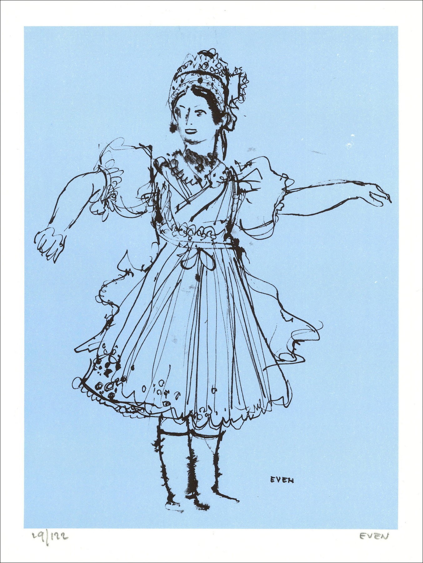 Jean zelfs - de Hongaarse (1971), lithografie