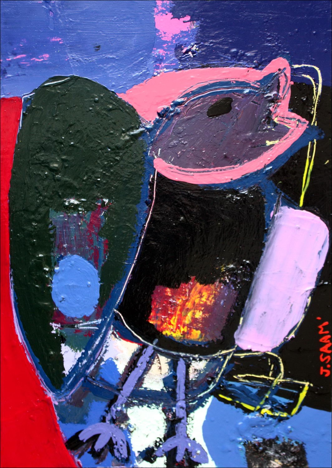 Jérôme Saam - Originalzeichnung mit Acryl auf Papier "The Peacock" circa 2014