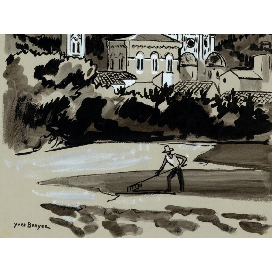 Yves Brayer – Florence, original drawing
