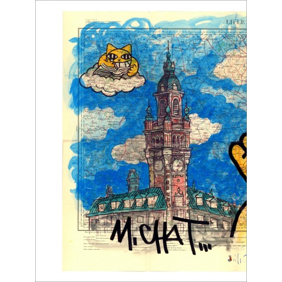 Lithographie M.CHAT (Thoma Vuille) - Hommage à Lille 2023