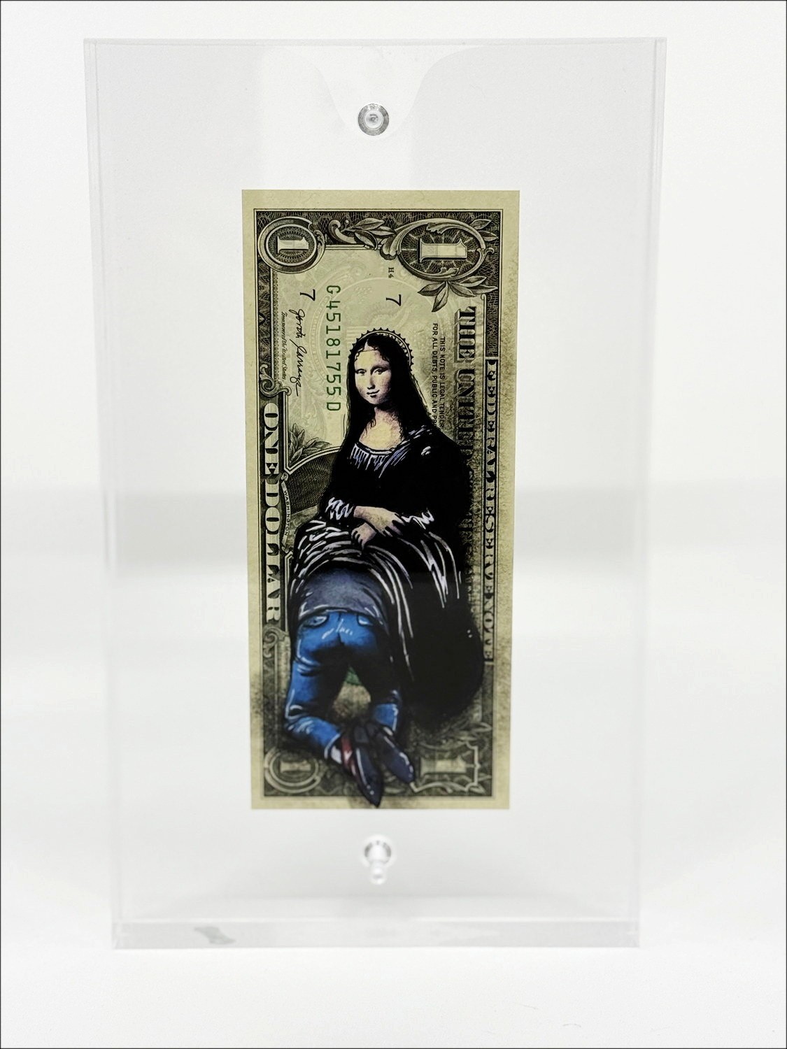 PAZBLANDINA: Banksy Joconde, Dessin original, 2025