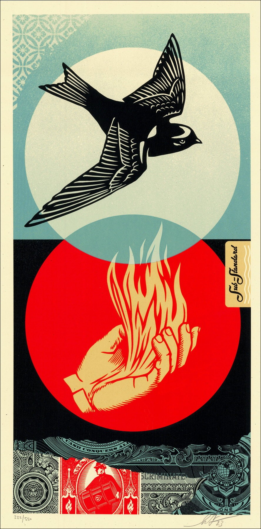 Shepard Fasey: serigrafia "Sub Standard" 61x31cm 2023