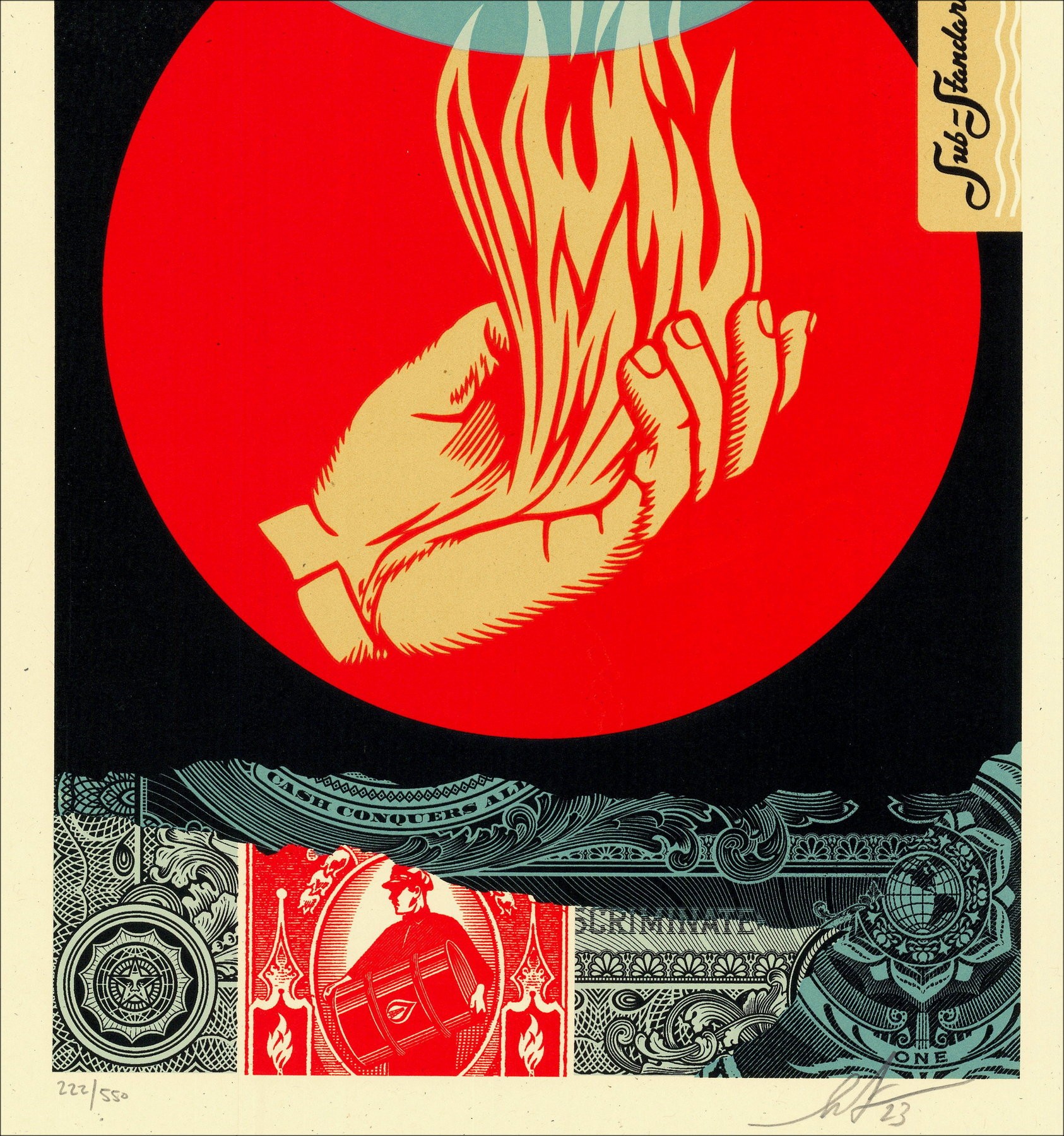 Shepard Fasey: serigrafia "Sub Standard" 61x31cm 2023