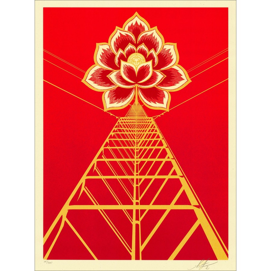Shepard Fairey – Flower Power (Red) (2021)