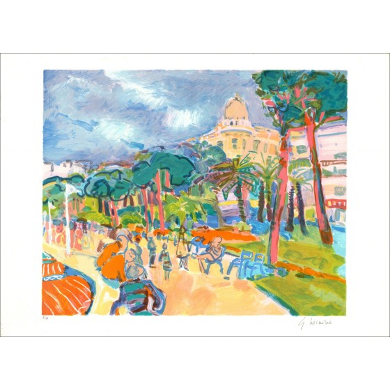 Gérard Oldvie - Negresco in Nizza, Lithographie