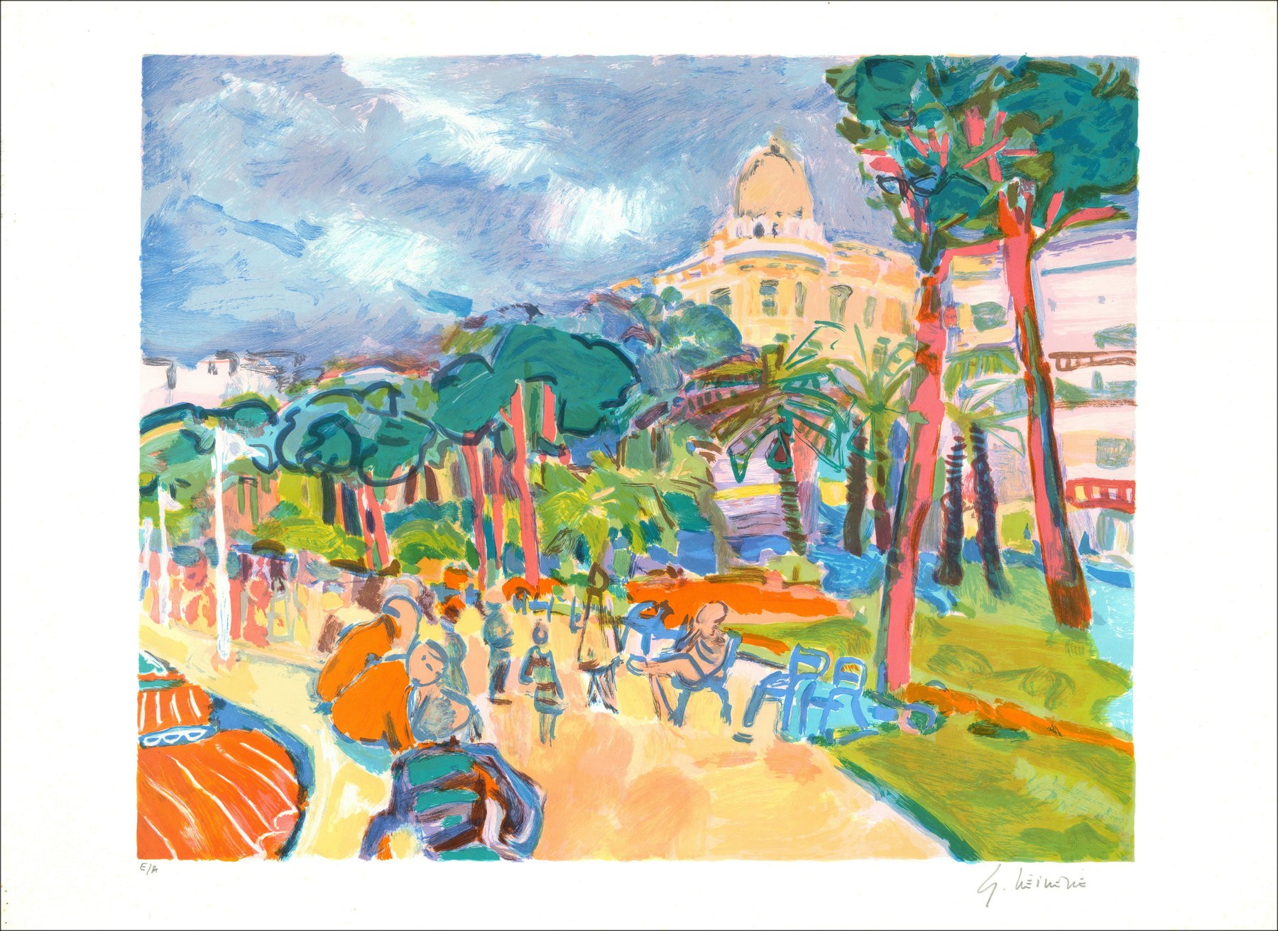 Gérard Oldvie - Negresco in Nizza, Lithographie