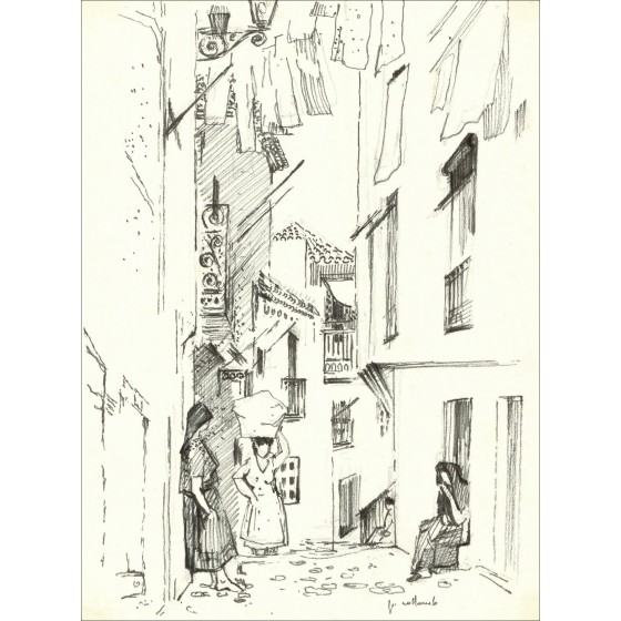 Paul Collomb – Portugal, dibujo original