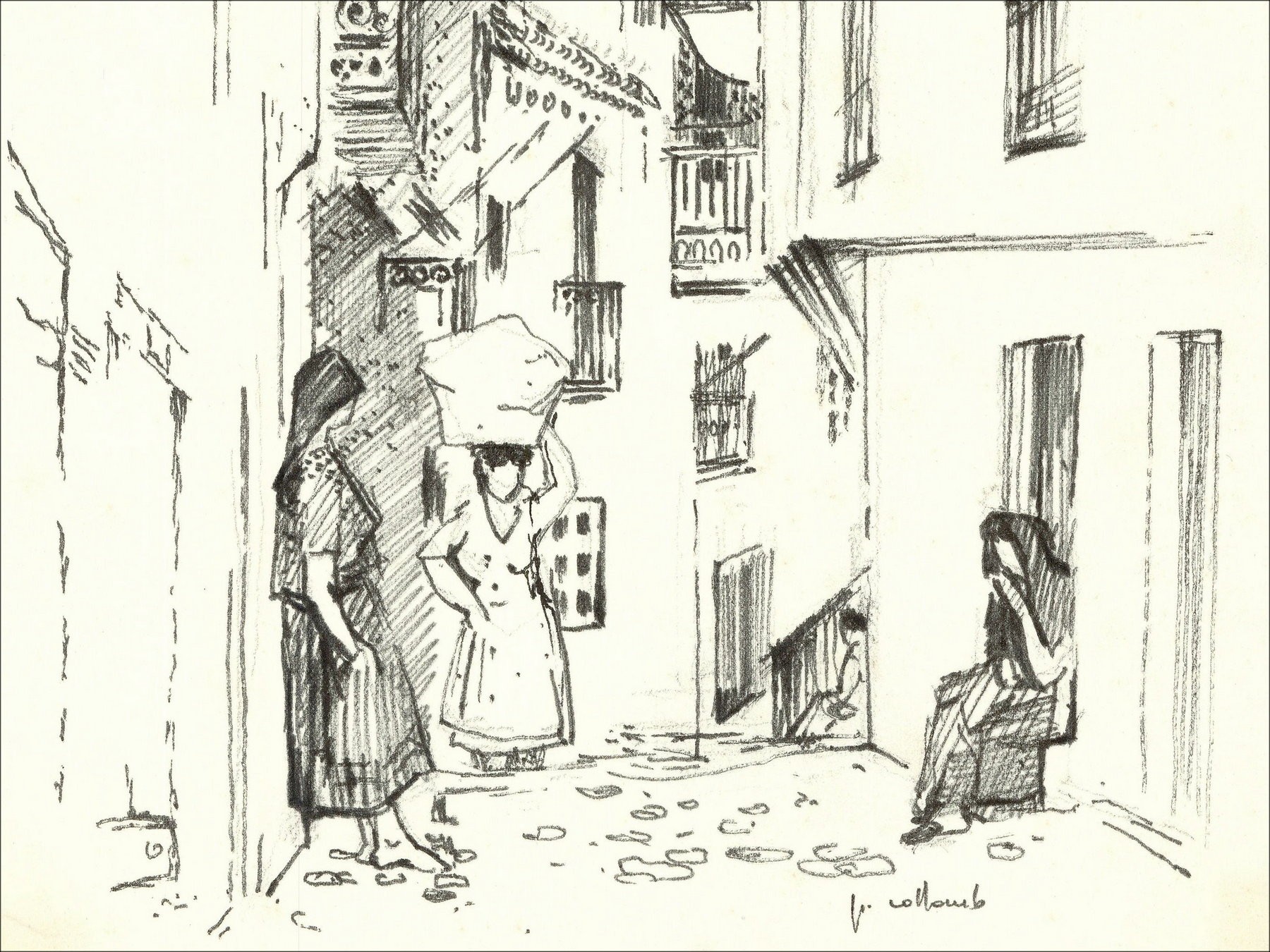 Paul Collomb – Portugal, dibujo original