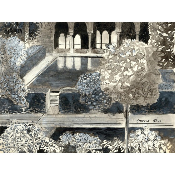 Pierre García-Fons – Jardines de la Alhambra, dibujo