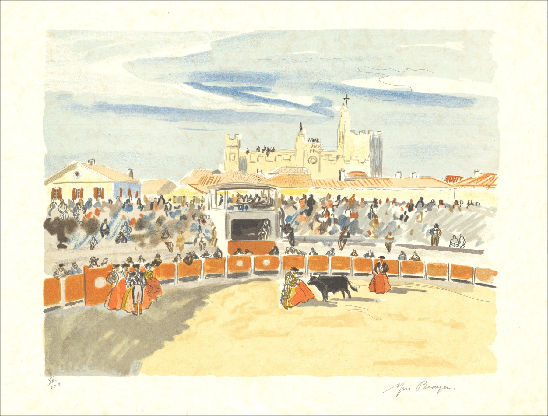 Yves Brayer – Corrida aux Saintes-Maries-de-la-Mer