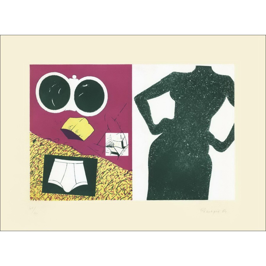 Hervé TÉLÉMAQUE: Composition, Original Signed Lithograph - 50x65cm