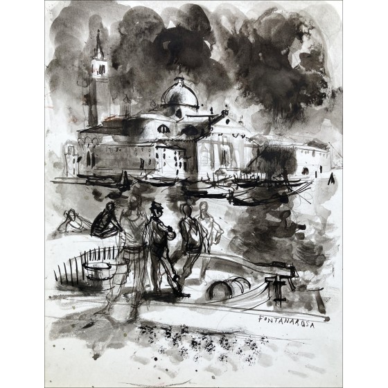 Lucien Fontanarosa - Venetië, originele tekening