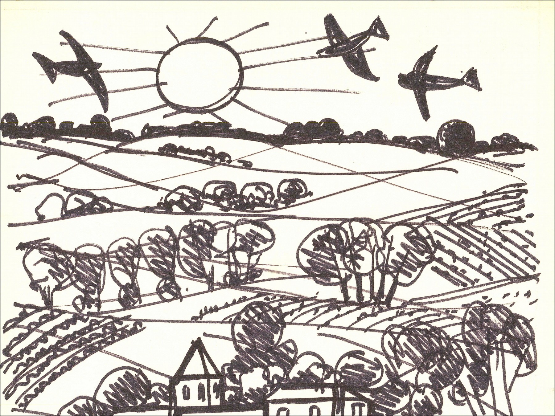 Gabriel Zendel – Countryscape, original drawing