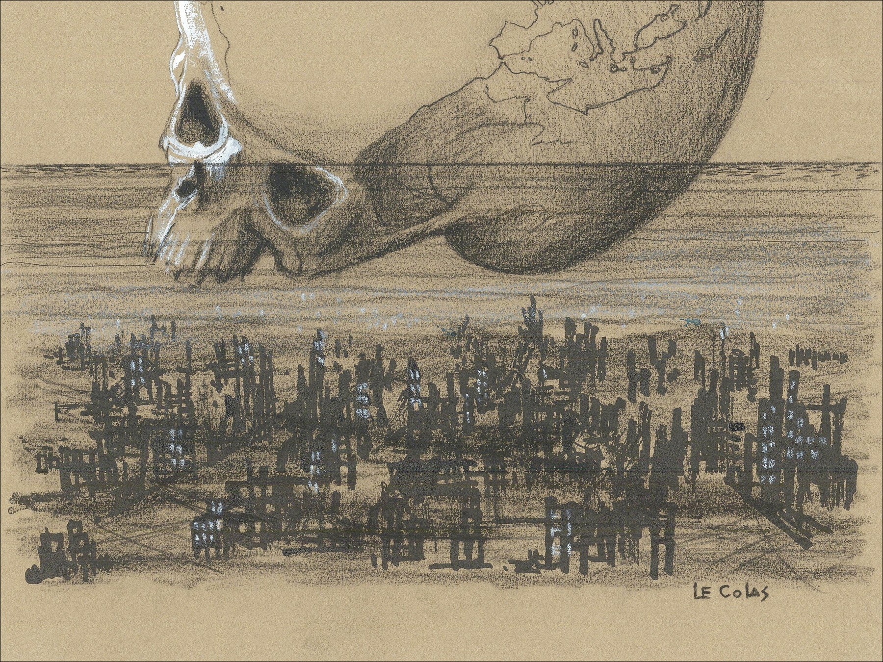 Pierre Le Colas - Il mondo, disegno originale