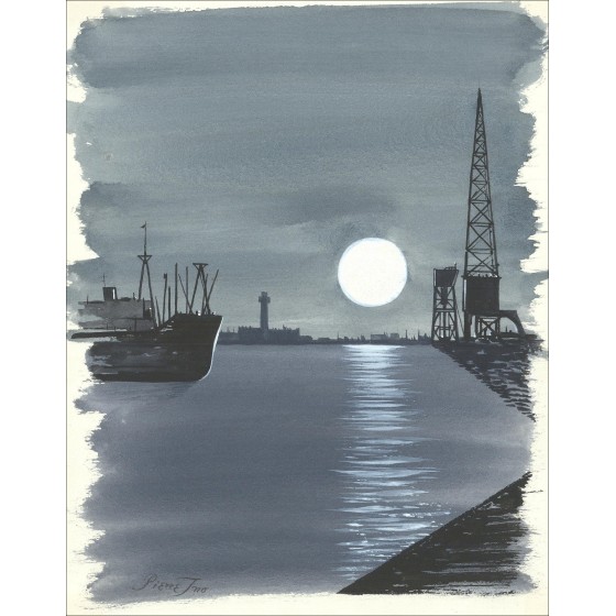 Pierre Ino - der Hafen, Originalzeichnung