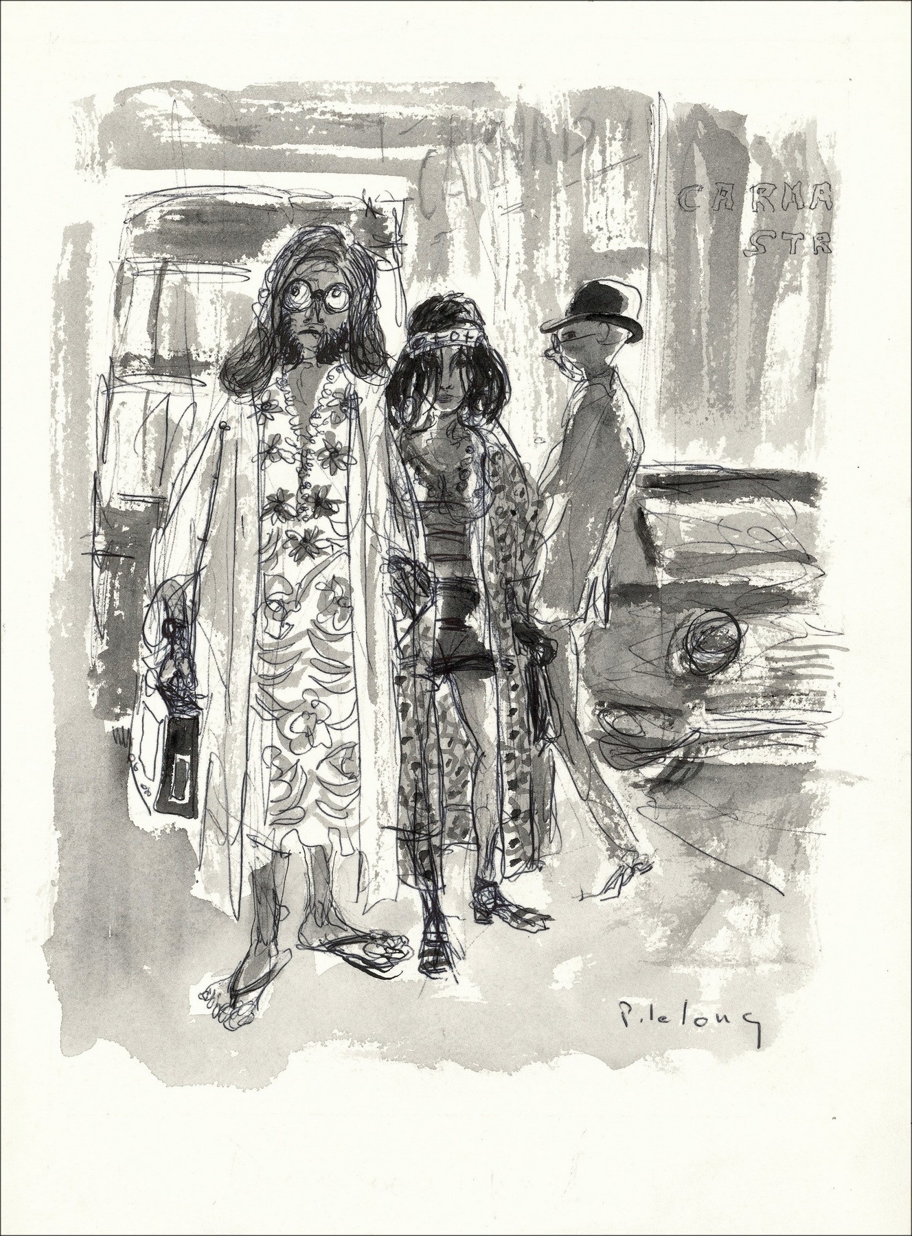 Pierre Lelong – Carnaby Street, London, drawing