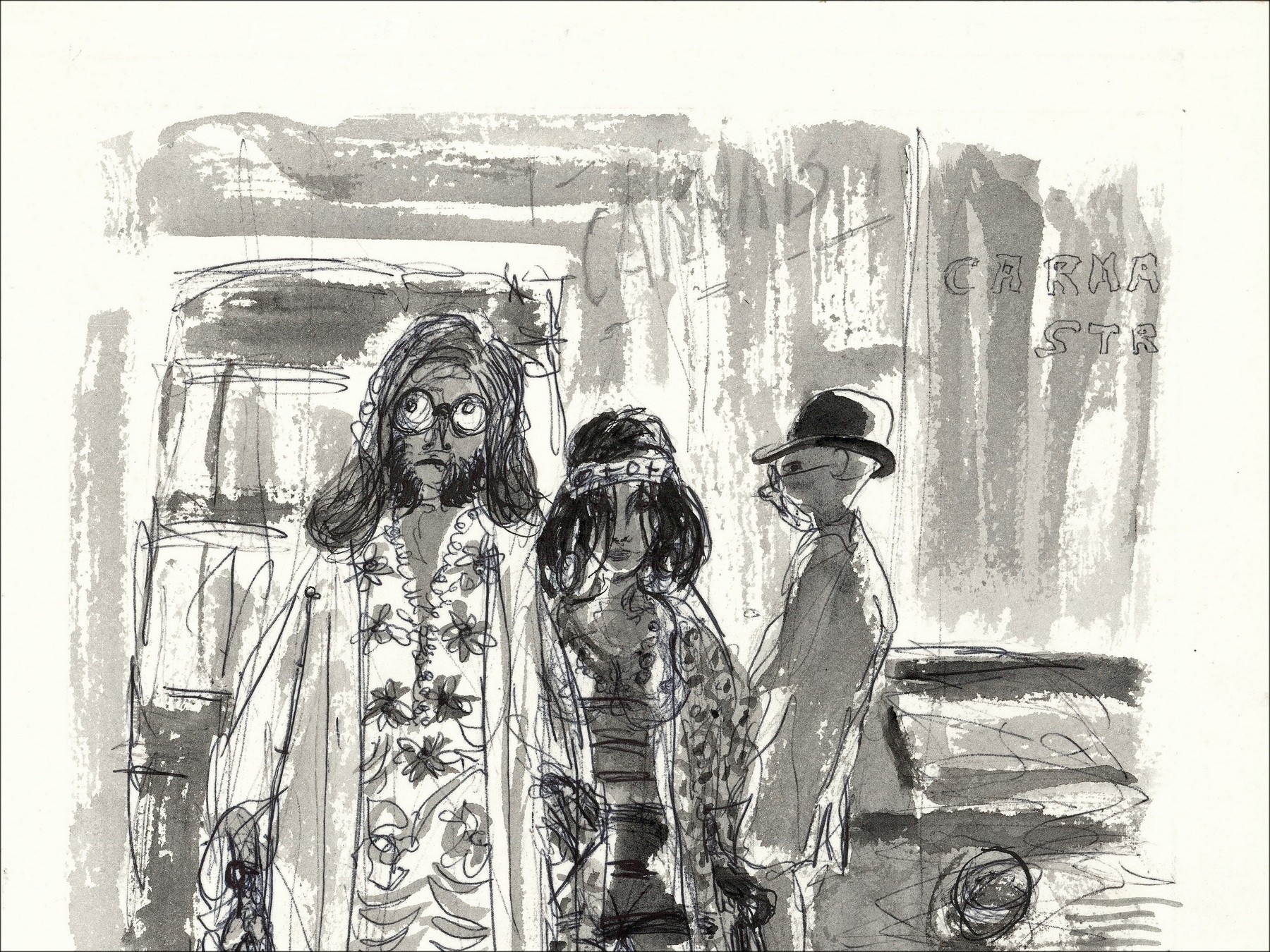 Pierre Lelong - Carnaby Street, Londen, Tekening