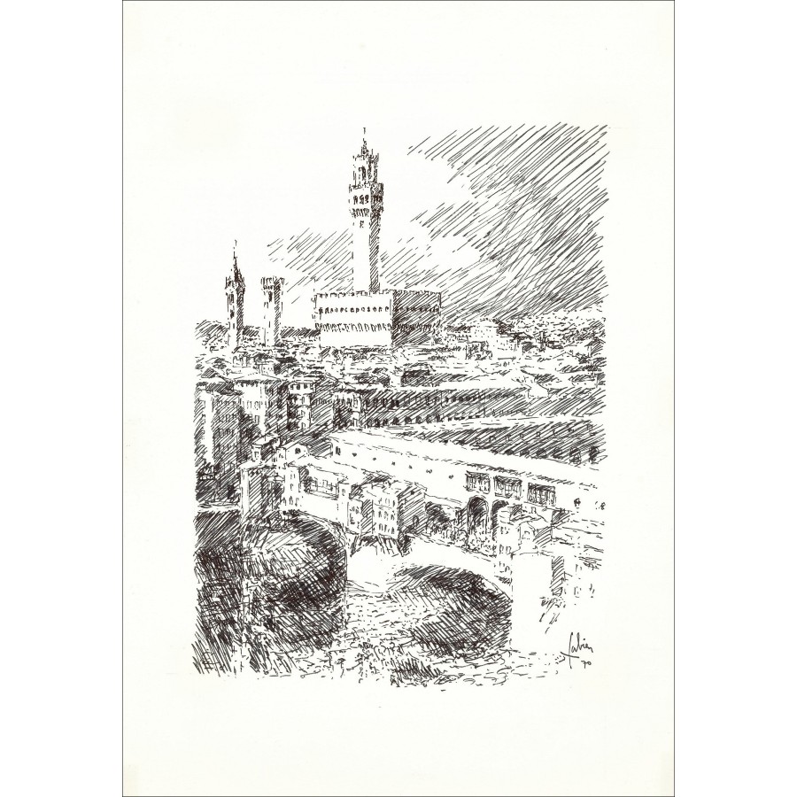 Louis Fabien - Florenz (1970), Originalzeichnung