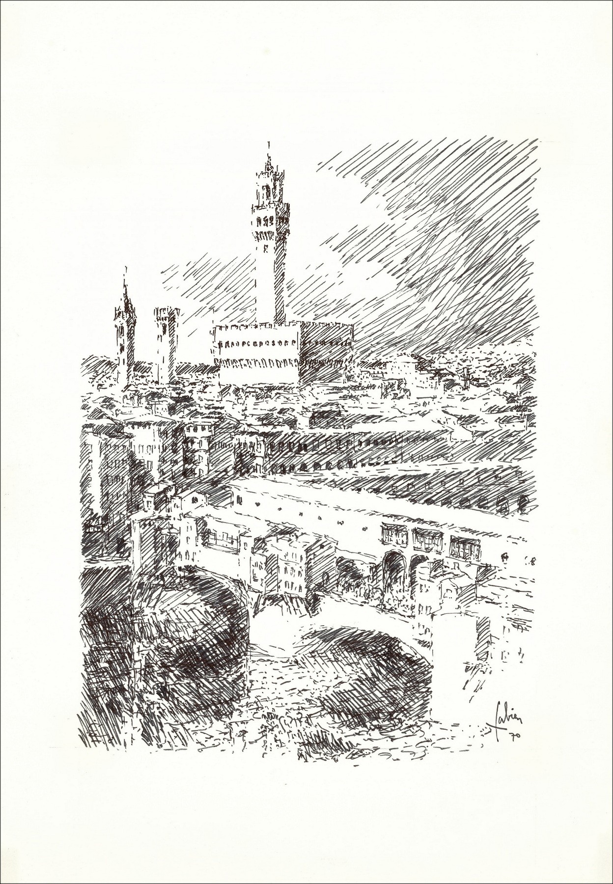 Louis Fabien – Florence (1970), original drawing