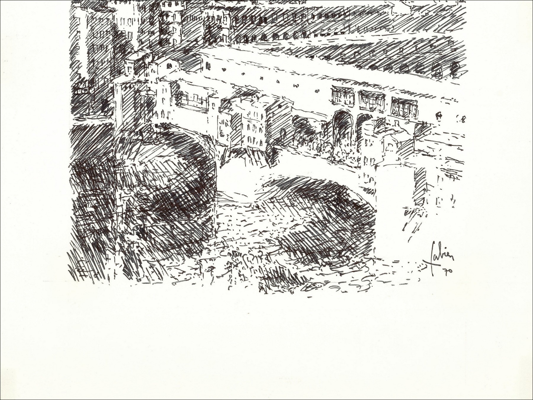 Louis Fabien – Florencia (1970), dibujo original