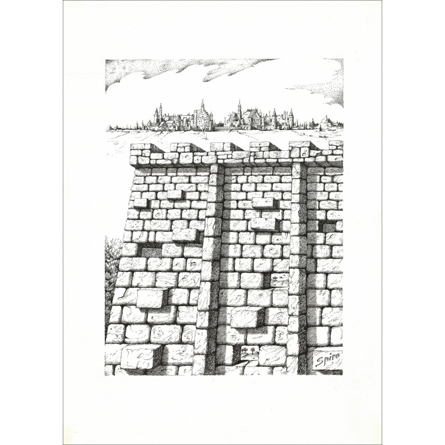 George Spiro - Die Wand, Originalzeichnung