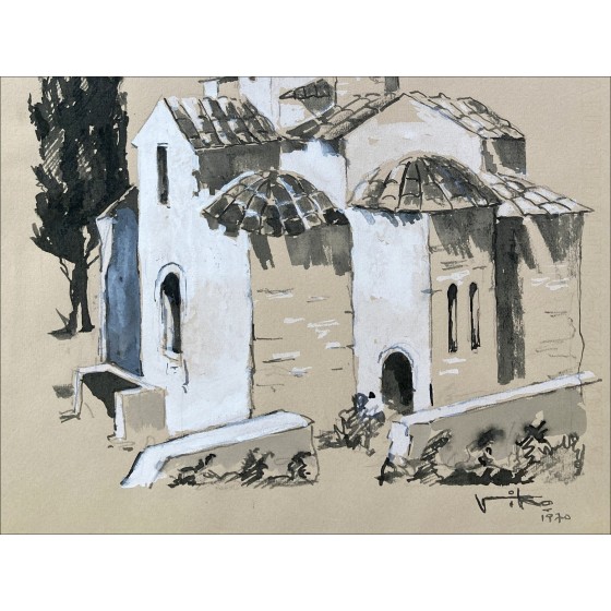 Victor Viko – Byzantine Church, original drawing