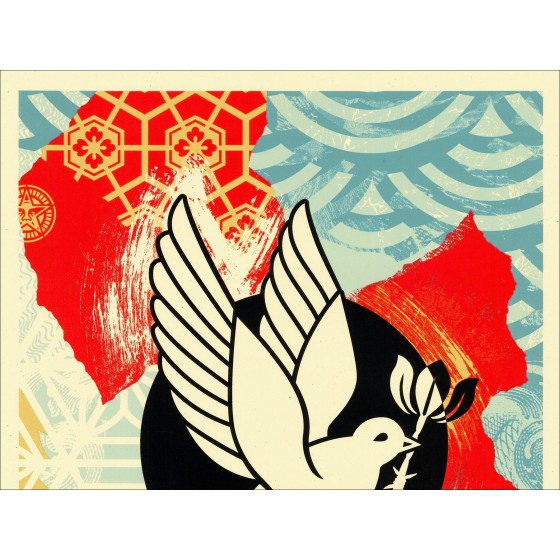 Shepard Fairey – Barb Wire Dove Collage (2023)