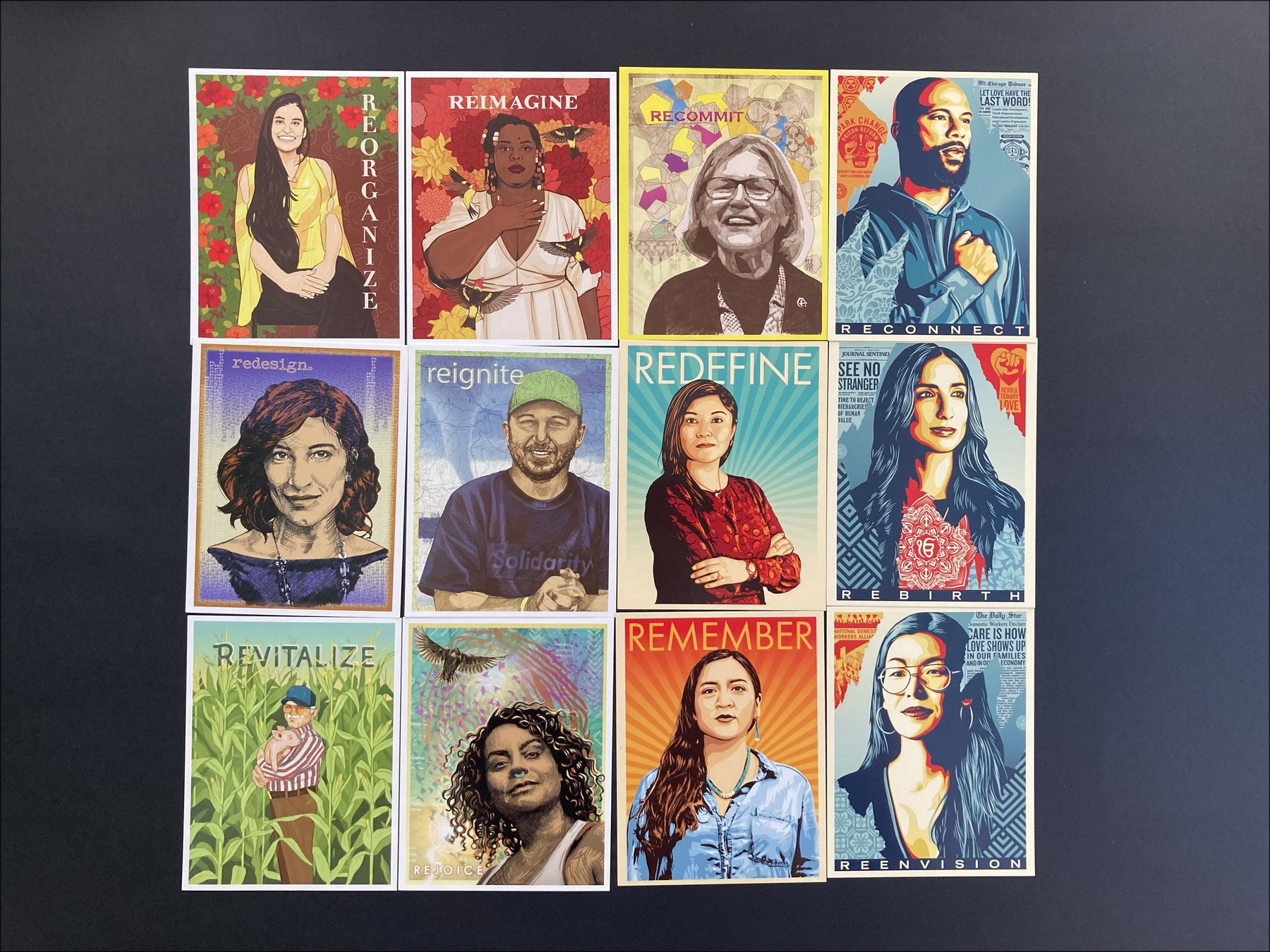 Shepard Fairey – Reframe, coffret autocollants et cartes