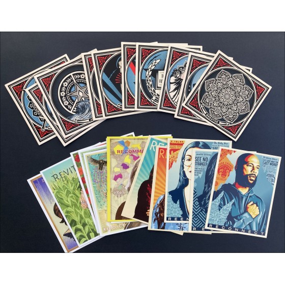 Shepard Fairey – Reframe, coffret autocollants et cartes