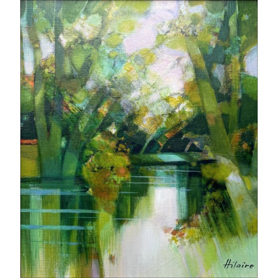 HILAIRE Camille - Olie op canvas "herfst reflectie" 55x46cm (10f)
