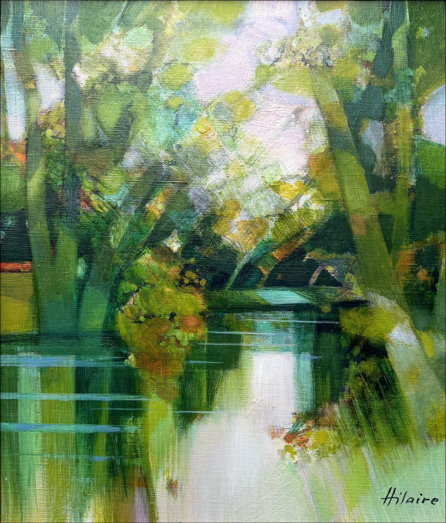 HILAIRE Camille - Oil on canvas "Reflet d'automne" 55x46cm (10F)