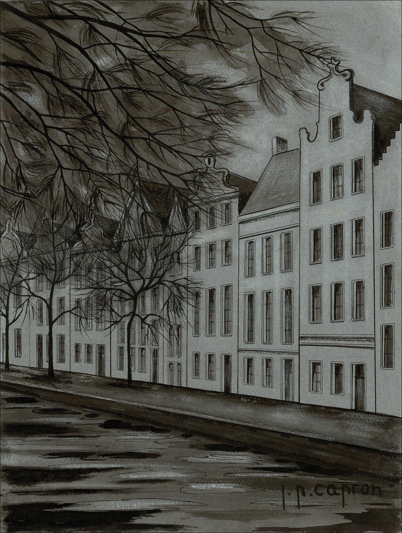 Jean-Pierre Capron - Die Straße, Originalzeichnung