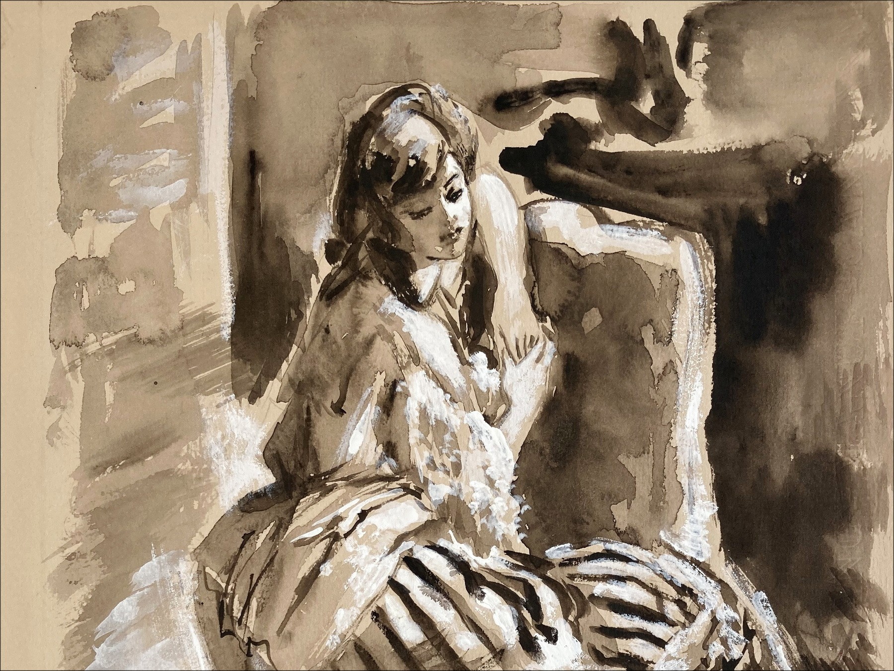 Louis Berthomme-Saint-André - Vrouw, originele tekening