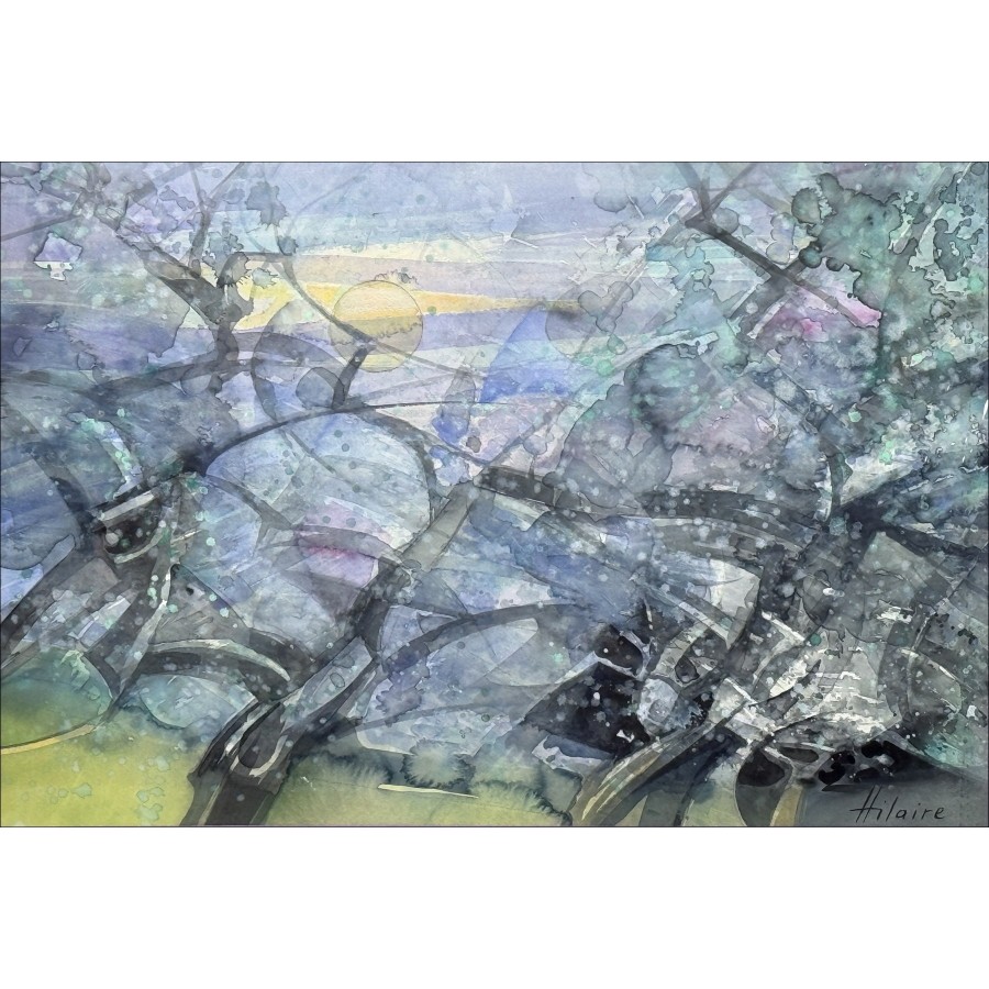 Camille Hilaire – Aquarelle Verger Normand (43 x 62 cm)