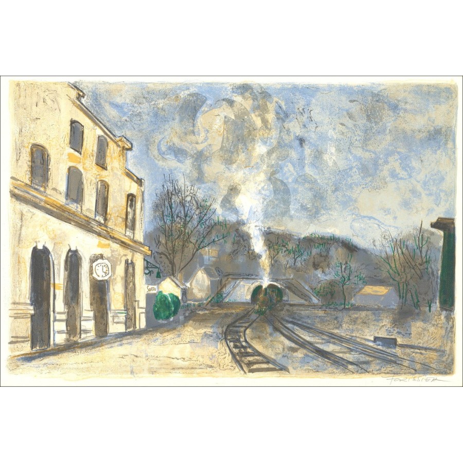 Roger Forissier – La gare, lithographie 1971