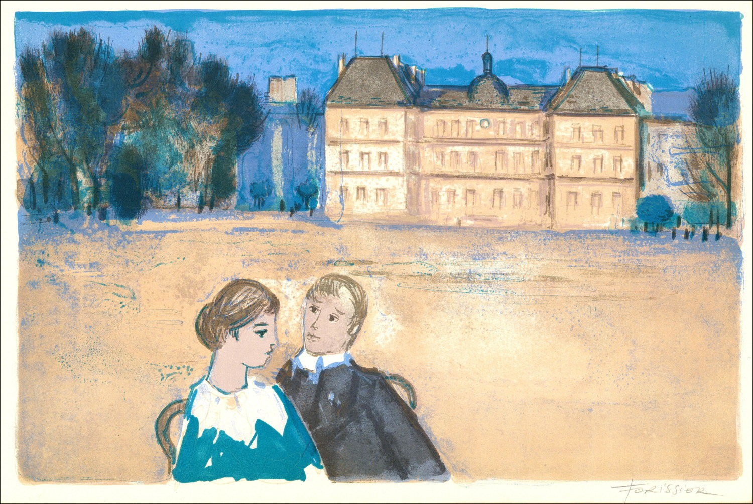 Roger Forissier – Châtelans, lithography 1971