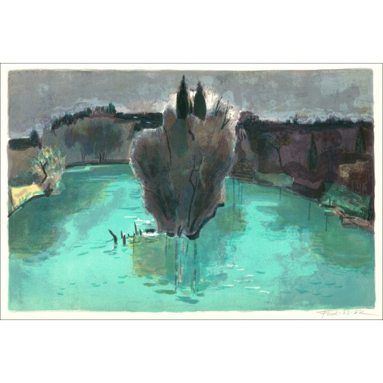 Roger Forissier - Turquoise Lake Island Reflections, Lithoh 1971