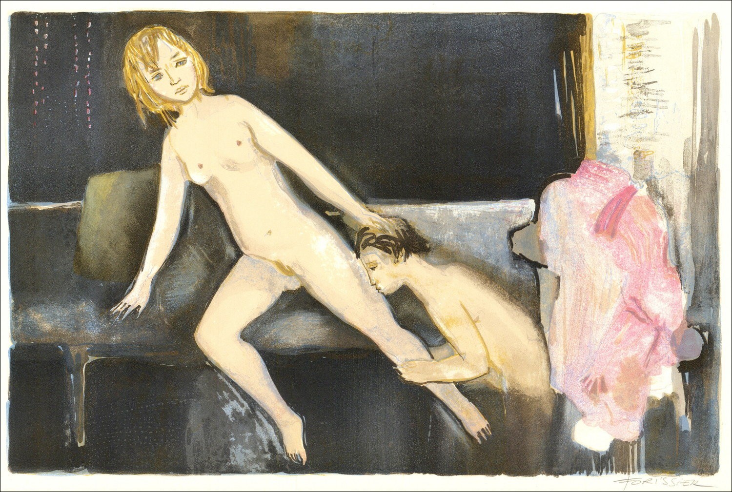 Roger Forissier - Verlaten, lithografie 1971