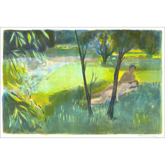 Roger Forissier - Rest im Herzen des Sommers, Lithographie 1971