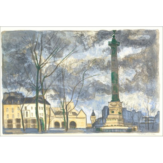 Roger Forissier – Luz sobre la Bastilla, litografía 1971