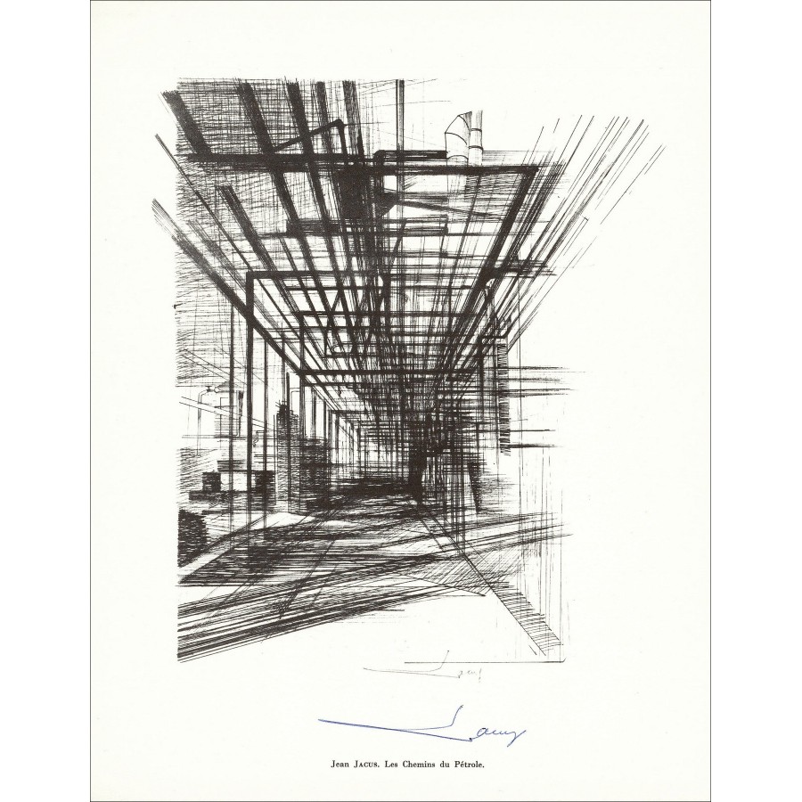 Jean Jacus – Le vie del petrolio (1961), litografia