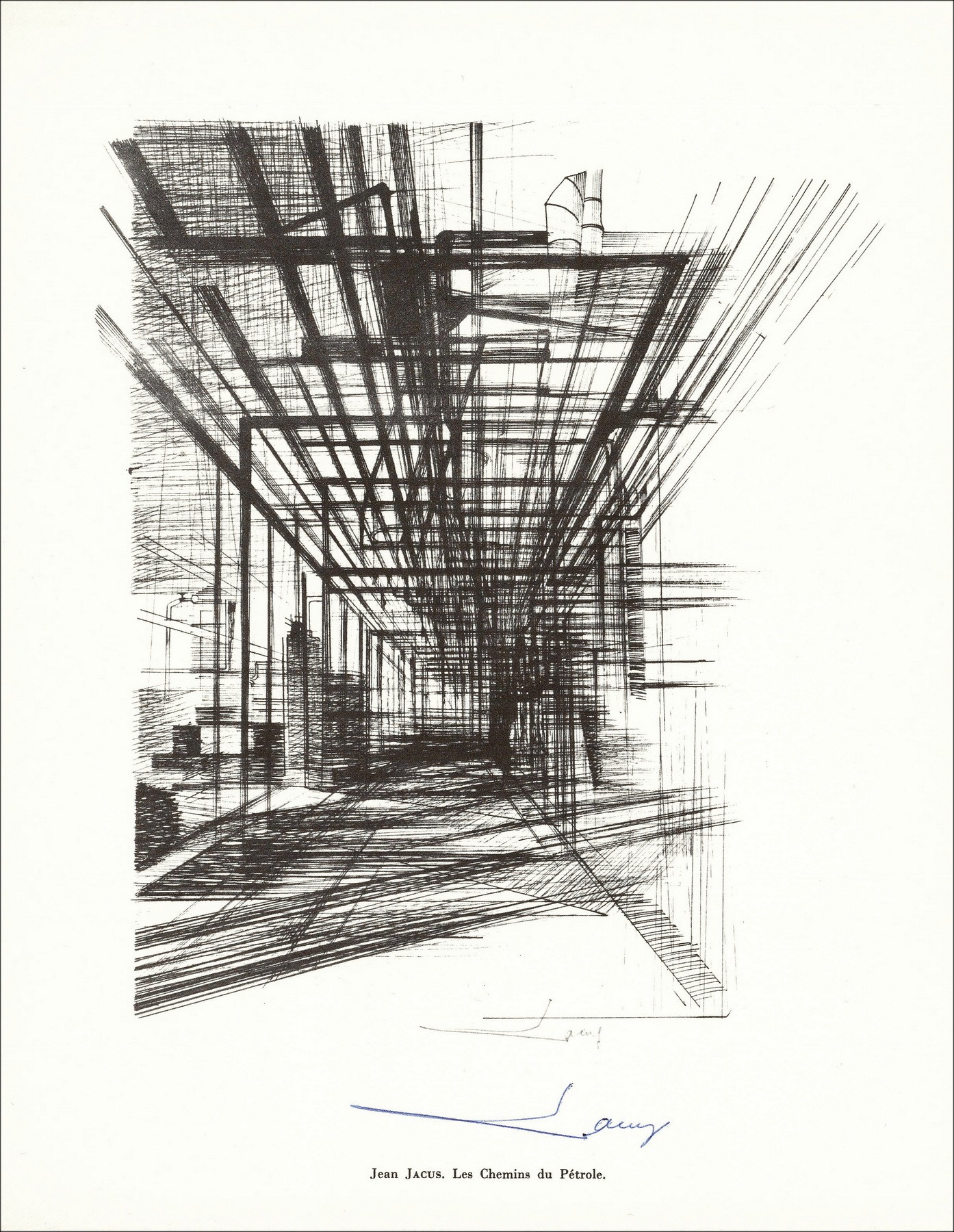 Jean Jacus – Les Chemins du Pétrole (1961), lithography