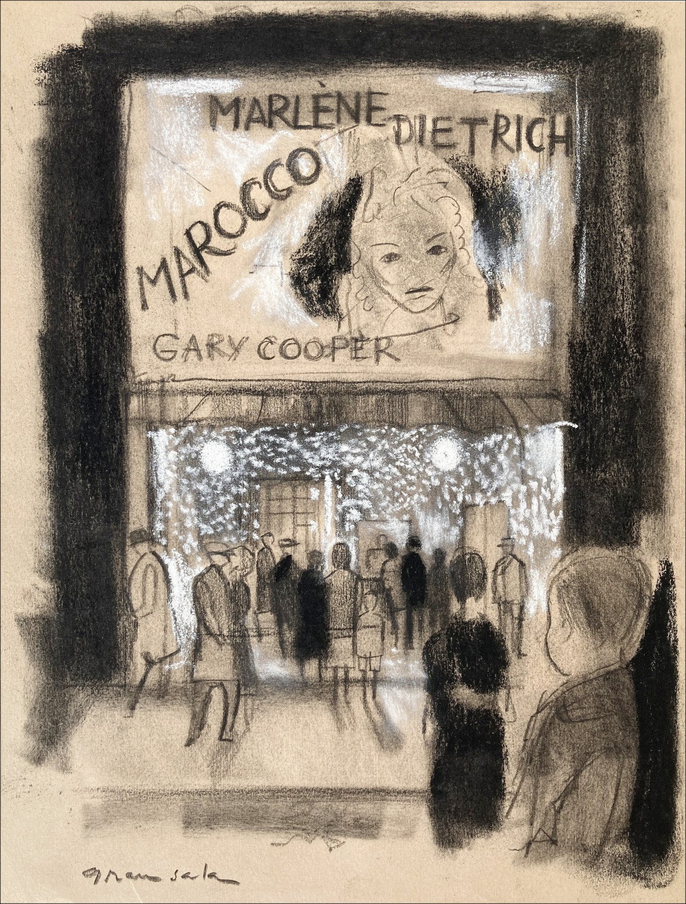Emilio Grau-Sala – Marlene Dietrich, dibujo original