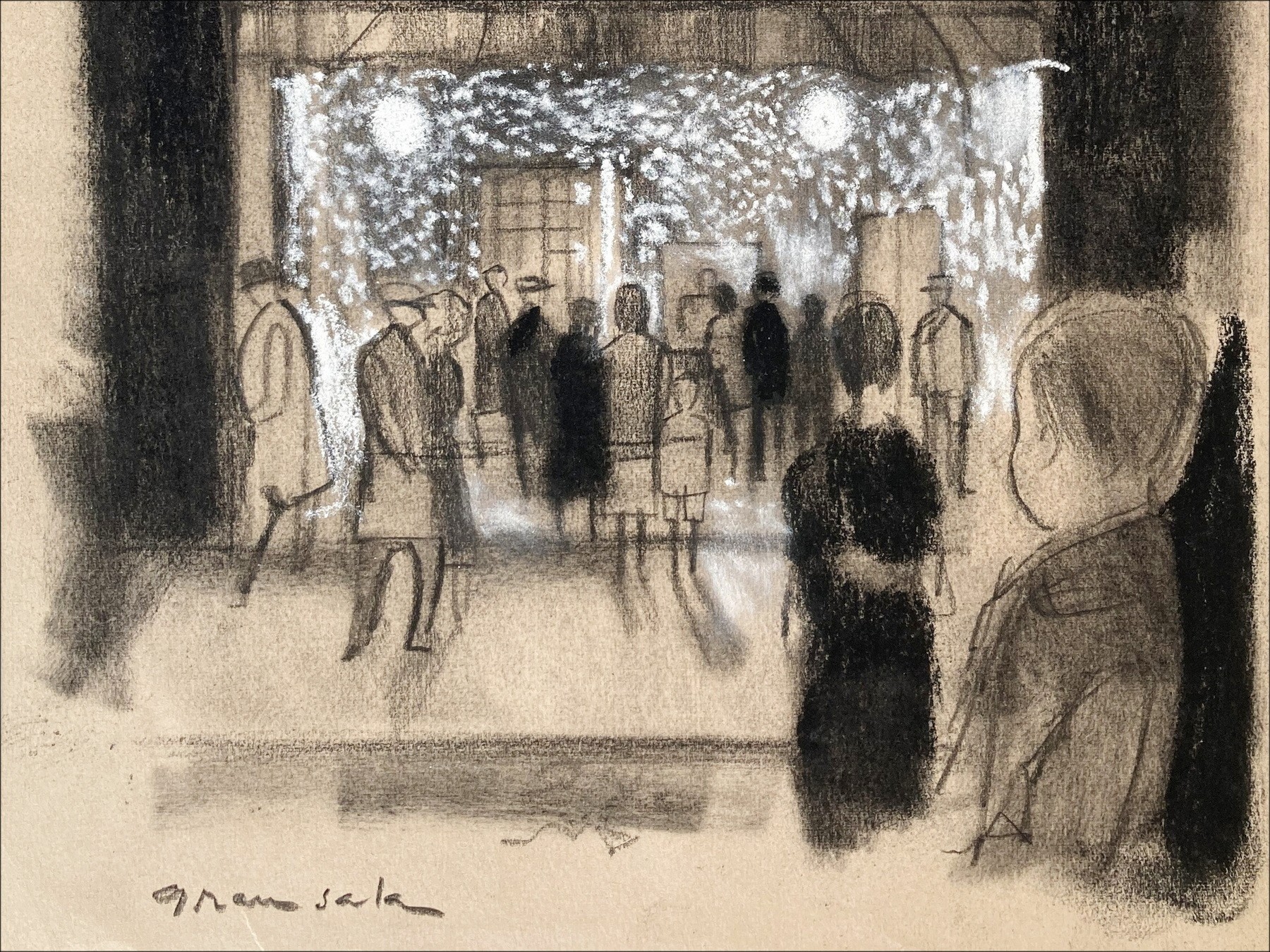 Emilio Grau-Sala - Marlène Dietrich, Originalzeichnung