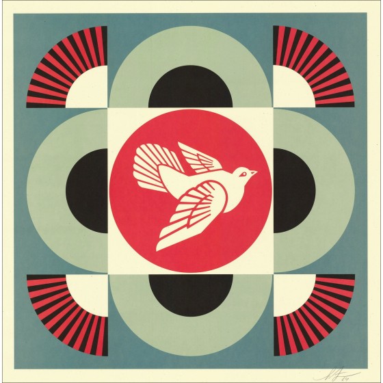 Shepard Fasey - "Geométrico Colombe Bleu" 61x61cm (obedecer)