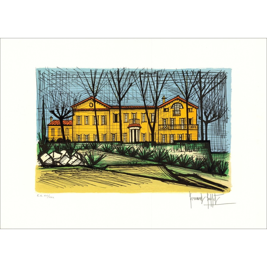 Bernard Buffet - Domaine de la Baume, original signierte Lithographie