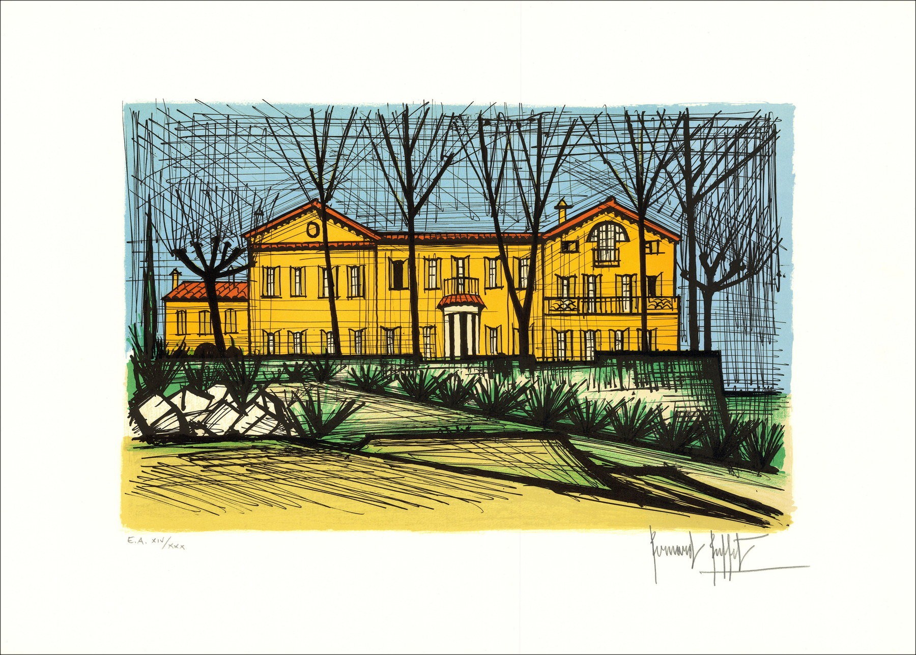 Bernard Buffet – Domaine de La Baume, lithographie originale signée