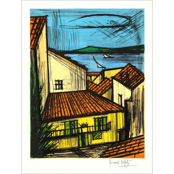 Bernard Buffet – Saint Tropez, litografía original firmada
